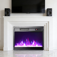 Cheminée électrique à LED à trois couleurs avec télécommande, 19''22''26''28'', insert de cheminée décoratif à flamme