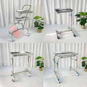 Chariot d'instruments chirurgicaux en acier inoxydable Shengyue, simple, double ou à quatre barres, détachable avec roues, chariot d'hôpital - Product Image 1