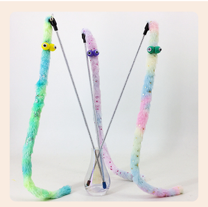 2025 nuevo diseño de lujo clásico mariposa pluma <span class=keywords><strong>Catnip</strong></span> perro juguete sostenible felpa caña de pescar accesorio hecho China-venta al por mayor - Product Image 3