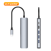 ULT-unite Usb-C 6 en 1 Hub Usb3 Hdmi Gigabit Ethernet Hub Hdmi 4K Pd 100W Usb 3,0 Tipo C Multipuerto Hub