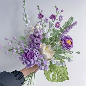 Flores Artificiales Tejidas a Mano, Decoración del Hogar, Ramo de Flores de Ganchillo para Boda, Regalo de Graduación, Regalo para Novia, Ramo de Mano - Product Image 4