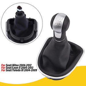 Seat Gear <b>Shift</b> <b>Knob</b> Leather 5-6 Speed Ergonomic For Altea Leon II Toledo III - Product Image 1
