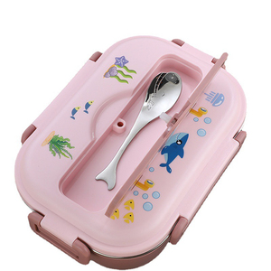 Hộp Cơm Trưa Cho Trẻ Em Bằng Thép Không Gỉ Chất Lượng Cao Với 3 Ngăn Hộp Cơm Bento Ngoài Trời Di Động Có Nắp Cho Trẻ Em - Product Image 1