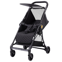 Poussette bébé 4 roues en acier à haute teneur en carbone, pliage en un clic, landau portable léger, poussette de voyage facile à transporter pour l'extérieur