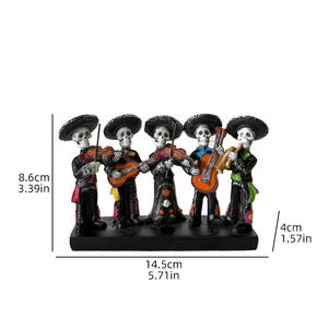 Jour des morts squelette bande Statue résine Sculpture créative mexicaine vacances décorations pour la maison Festival ornement cadeau - Product Image 6