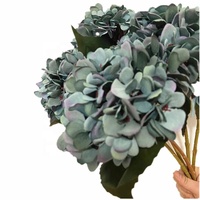 Fleur d'Hortensia Artificielle en Soie Bordeaux Foncé Imprimée en 3D Faite à la Main pour la Remise des Diplômes, la Fête des Mères, Pâques, Noël et le Nouvel An