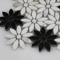 Décoration à la mode marbre motif chrysanthème carreaux de mosaïque en marbre panneau marguerite carreaux de mosaïque en marbre