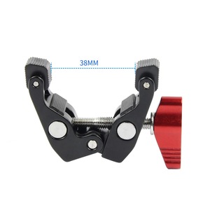 Metal Super Crab Clamp With Double Ball Head Magic Arm 1/4'' 3/8'' Hole Mount Camera Monitor LED Light Mic Bracket - Product Image 4