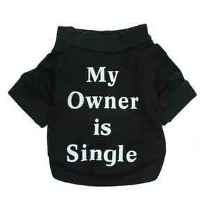 Letter Cotton My Owner is Single Fashion Hoodie Pet Dog Cat Apparel