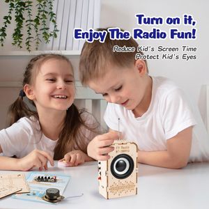 Kits scientifiques pour enfants Kits de tiges pour garçons et filles Construisez vos propres jouets radio FM Ensemble électronique en bois pour adolescents Meilleurs projets Cadeaux - Product Image 6