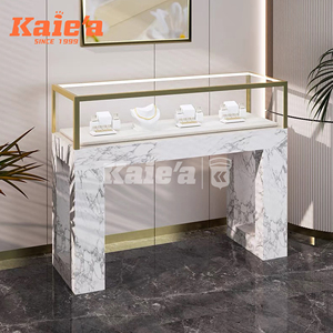 Etalase Perhiasan Desain Modern, Lemari Pajang Perhiasan Kaca, Etalase Perhiasan Marmer dengan Lampu LED - Product Image 2