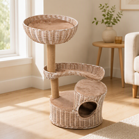 Arbre à chat en osier avec nid, jouet pour chat, griffoir universel quatre saisons