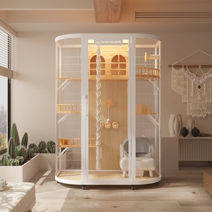 Villa <span class=keywords><strong>pour</strong></span> <span class=keywords><strong>chat</strong></span> en bois massif de luxe, grande cage extérieure résistante aux intempéries, enclos sécurisé pré-assemblé <span class=keywords><strong>pour</strong></span> animaux de compagnie, vente en gros - Product Image 2
