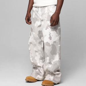 بناطيل مموهة بنطلون كلاسيكي مطبوع حسب الطلب فضفاض عالي الخصر بنطلون وسراويل للرجال مضادة للتجاعيد - Product Image 3