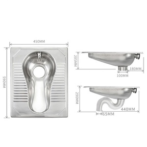 304 thép không gỉ ngồi xổm nhà vệ sinh bồn tiểu Nhà Tù công cộng tầng xả nước tiểu cho thanh KTV với tường treo bể nước - Product Image 6