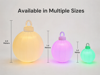 Boule de Noël gonflable avec lumière LED, grande boule de Noël lumineuse pour la décoration extérieure du jardin, décoration de Noël