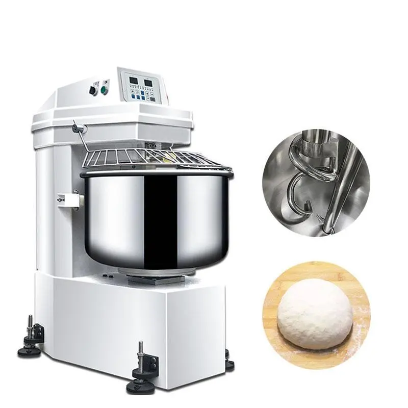 Comercial 25Kg Massa Amassar Máquina De Aço Inoxidável Automático Padaria Farinha Massa Espiral Mixer