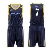 Maillot de basket-ball de haute qualité, personnalisé, bleu marine, respirant, à séchage rapide, uniforme de basket-ball pour hommes