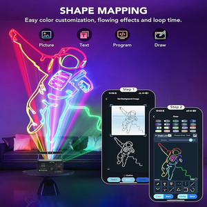 YSH APP DJ Laser Lights Professional 200 + 3D RGB Animation Light Show Dessin à la main Motif personnalisé Activé par le son DMX 34CH Stage - Product Image 2