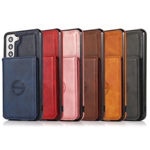 Support en cuir PU de luxe avec fonction d'aimant pour voiture, étui de téléphone à rabat, portefeuille pour Samsung galaxy <span class=keywords><strong>S21</strong></span> <span class=keywords><strong>Ultra</strong></span> / <span class=keywords><strong>S21</strong></span> Plus, - Product Image 6