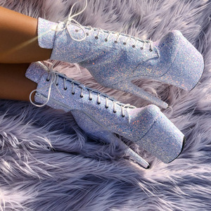Botines de Lentejuelas de Moda 2025 para Mujer, Sandalias de Plataforma con Tacones de 20CM para Pole Dance - Product Image 2