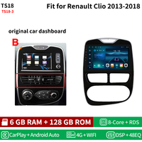 Krando 10,1" Autoradio Stéréo Android pour Renault Clio 4 2014-2016, Lecteur Multimédia de Voiture Compatible Caméra 360, Bluetooth, Apple CarPlay