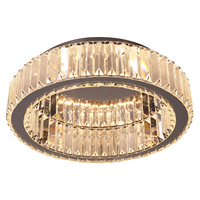 Plafonnier circulaire moderne en acier inoxydable et cristal LED IP65, style minimaliste nordique