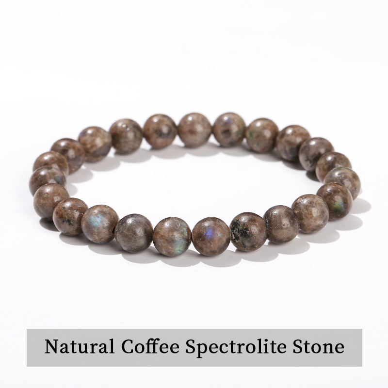 Natural Coffee Spectrolite Stone Bracelet