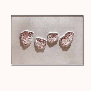 Art mural contemporain abstrait Wabi Sabi pour hôtel, 100% fait main, texture 3D en plâtre et acrylique, peinture esthétique moderne pour la décoration de la maison - Product Image 5