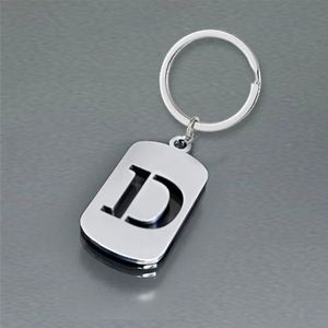 Porte-clés en acier inoxydable poli avec 26 lettres, porte-clés creux en forme d'alphabet pour clés de voiture, breloque de sac à dos et cadeaux promotionnels - Product Image 3
