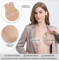 Cache-tétons adhésifs invisibles réutilisables en silicone imperméable avec oreilles de lapin, coussinets de soutien-gorge pour robes, vente en gros OEM
