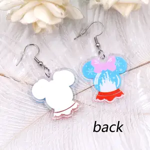 2024 ERS415ER16021pair New product CN Drop mouse Castle crystal ball Christmas cute Acrylic earrings Jewelry for women