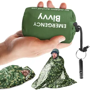 Acil Bivy çuval Survival uyku tulumu Mylar termal Bivvy acil uyku tulumu