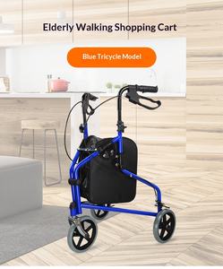 <strong>Three</strong> <strong>Wheeled</strong> <strong>Walker</strong> Foldable Walking Aid Shopping Bag <strong>Three</strong> <strong>Wheeled</strong> Rehabilitation Equipment Elderly - Product Image 4