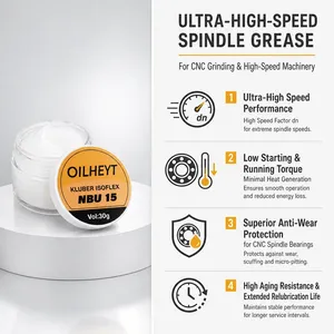 Grasa Kluber ISOFLEX NBU 15 para husillos de máquinas rectificadoras CNC de ultra alta velocidad y maquinaria para trabajar la madera a alta velocidad. - Product Image 2