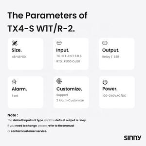Contrôleur de température numérique à <span class=keywords><strong>rampe</strong></span> numérique Sinny TX4-S W1T/R-2 de qualité supérieure <span class=keywords><strong>avec</strong></span> écran <span class=keywords><strong>LED</strong></span> IP64 et protection anti-brûlure - Product Image 3