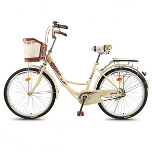 <span class=keywords><strong>Bicicleta</strong></span> Urbana Híbrida para Mujer, Talla <span class=keywords><strong>28</strong></span>, <span class=keywords><strong>28</strong></span> Pulgadas, Una Velocidad, con Canasta, Cuadro de Acero Resistente a Impactos, Capacidad de Carga de 120 kg, Estilo Vintage - Product Image 3