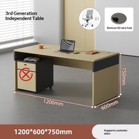 Bureau d'ordinateur en bois MEKIA pour la maison, la chambre, l'étude des étudiants, avec tiroirs, ignifuge, verrouillable, conception modulable et détachable