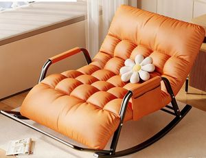 Sillón Reclinable Moderno <span class=keywords><strong>de</strong></span> Metal para Sala <span class=keywords><strong>de</strong></span> Estar, Balcón, Ocio y Descanso, con Funda <span class=keywords><strong>de</strong></span> Algodón Súper Cómoda - Product Image 1