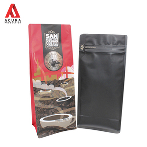 Logo personnalisé refermable en plastique/poly/mylar boîte/fond carré sac de poche <span class=keywords><strong>pour</strong></span> le thé de café moulus emballage - Product Image 2