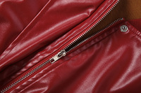 Ensemble 2 pièces en cuir PU uni pour femme 2026 : veste courte à col montant zippée et pantalon capri à jambes larges