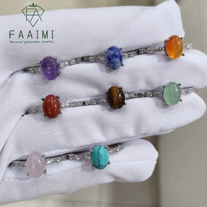 <span class=keywords><strong>Anello</strong></span> in <span class=keywords><strong>Argento</strong></span> Regolabile con Gemme Naturali: <span class=keywords><strong>Ametista</strong></span>, Occhio di Tigre, Quarzo Rosa e Quarzo Trasparente, Regalo per Donne - Product Image 2