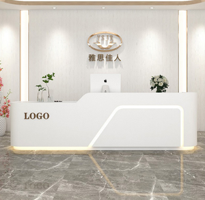 Project Grade Custom Reception <b>Desk</b> Heavy Duty Reinforced Structure <b>Large</b> Size Tailored Front Counter for Airport Shopping Mall - Product Image 5