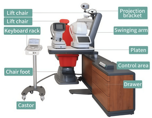 YDL-930 Augenuntersuchungs-Kombinationsgerät: Motorisierte Arbeitsstation + Höhenverstellbarer Patientenstuhl für Optometrie - Product Image 4