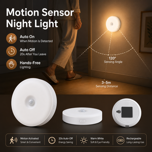 <b>Rechargeable</b> LED Motion Sensor <b>Light</b> with 3 Color Temperatures Type C Magnetic Mount <b>Under</b> <b>Cabinet</b> Puck <b>Light</b> - Product Image 2