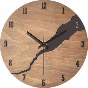 Reloj de Pared Moderno para Sala de Estar, Diseño de Madera, Silencioso, Decorativo, Regalo para Sala de Estar y Dormitorio con Hora Mundial - Product Image 1