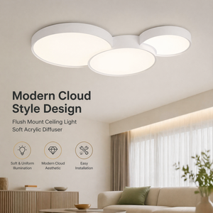 135W Modern Dimmable Acrylic Iron Led <b>Ceiling</b> <b>Light</b> With <b>Remote</b> <b>Control</b> For Living Room Bedroom Flush Mount Tri Color - Product Image 2