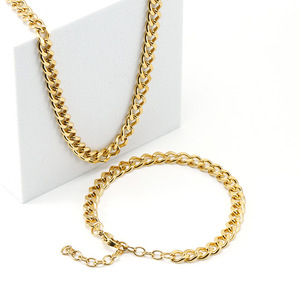 Zogxin Cuban Chain Necklace Bracelet 1.5x6x8mm Gold Color 45cm 165cm Hip Hop Jewelry Fashion Chains For Men Women Gift - Product Image 4