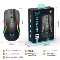 Souris de jeu lumineuse RVB sans fil 2.4G double mode filaire droitier 1200 DPI programmable conception ergonomique ordinateur USB