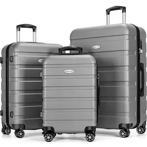 OEM ODM produttore Logo personalizzato PC ABS PP materiale Hard Trolley da viaggio cerniera set valigie con serrature Tsa